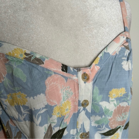 New Torrid Womens Light Blue & Pink Floral Button-Up Tank Top Plus Size 3/3X NWT - Picture 3 of 10